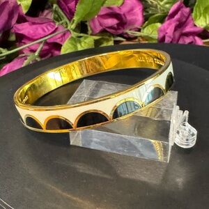 Kate Spade Black & White Gold Tone Bangle